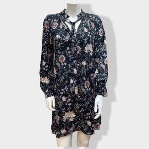 MIKA and Gali Floral Tie‎ Neck Pleated Mini Dress